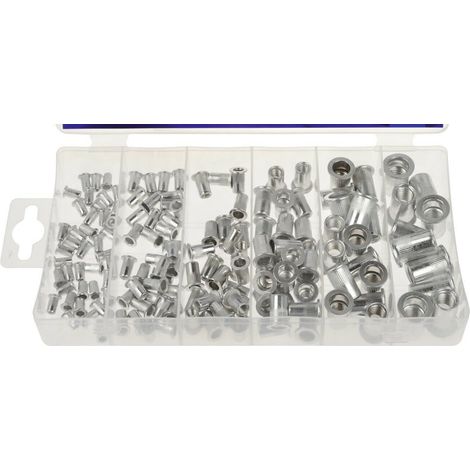 Surtido de 150 remaches tuercas roscados de m3 m4 m5 m6 m8 m10 de aluminio