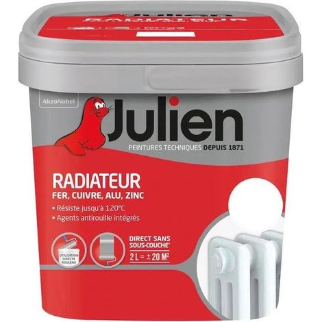 Vernice per radiatori a base d'acqua Satinata 2l Bianca - Julien