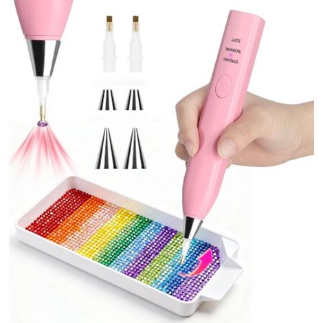 Electric Diamond Paintbrush - Electric Painting Brush - Vacuum Technology - Built-in Vacuum Pump - Wax-Free - Lightweight and Portable - Three Adjustable Suction Levels - Rechargeable - DIY Accessorie