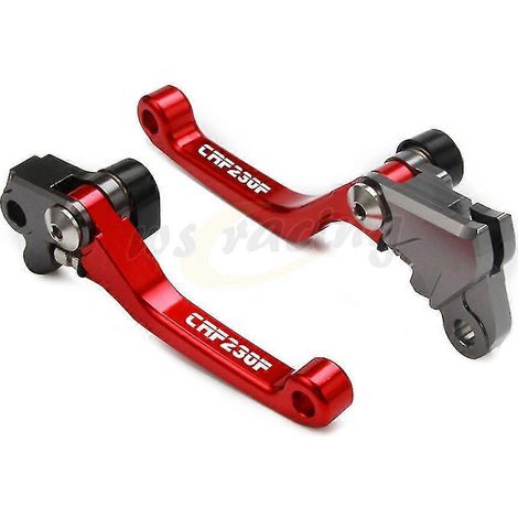 Poignée de levier de frein et d'embrayage pivotante pliable CNC pour moto Honda CRF150F, CRF230F (2003-2019) et CRF250F (2019-2022) - Rouge vierge (1/5)