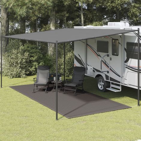 Tapis extérieur Tapis de tente Tapis de Camping 300 x 400 cm Anthracite 98555 (1/5)