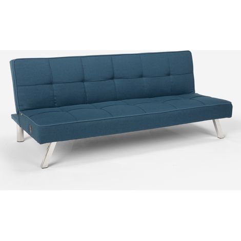 Divano letto in tessuto con porta USB e gambe in metallo design Astralis - Blu