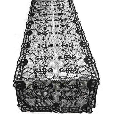 Chemin de table décoratif d'Halloween, 45,7 x 203,2 cm, motif squelette dansant amusant (1/5)