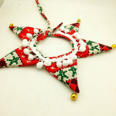 Filiyano-Collier de Noël pour chien S, avec nœud papillon, à carreaux classiques, rouge (1/5)