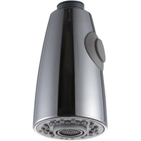 1 pezzo di doccetta estraibile di ricambio a doppia funzione per rubinetto da cucina, per lavello da cucina, testina cromata, interfaccia da 1/2".