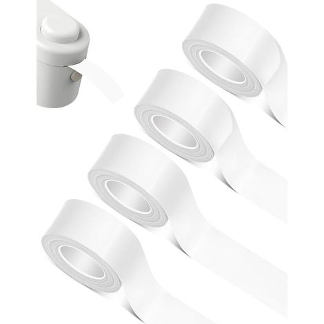 Lot de 4 rouleaux d'étiquettes autocollantes thermiques 16mm x 4m – Étiquettes étanches pour étiqueteuses L1/Q1/M1 – Papier thermique résistant à l'eau (1/5)