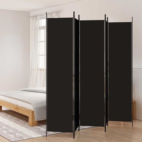 Cloison de séparation 5 panneaux-Paravent-Séparateur de pièce Noir 250x220 cm Tissu (1/5)