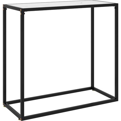 Table console-Table d'entrée Blanc 80x35x75 cm Verre trempé 426350 (1/5)