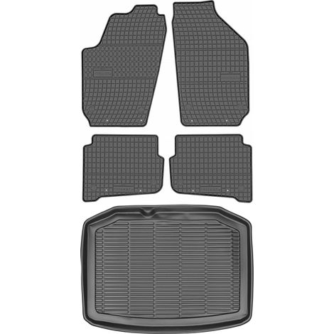 Juego de alfombrillas de goma para coche y alfombrilla para maletero del Seat Ibiza III Hatchback (2002-2008). (1/5)