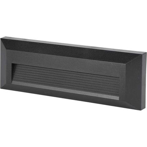 Lampe marchepied LED 3W – IP65 étanche – Noir – 110 Lumens – 3000K – Montage mural pour éclairage extérieur sécurisé – Eglo