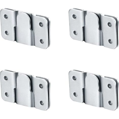 Soportes de montaje empotrados de 4 piezas, soportes de montaje en pared para cabecero, fijación a la pared, gancho de bloqueo con clip en Z, conexión de herrajes para muebles