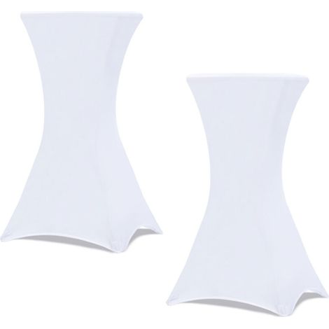 Lot de 2 housses blanches pour table haute pliante 105 CM (1/5)