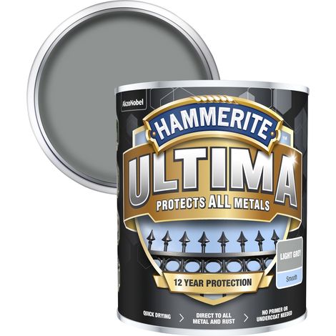Hammerite Ultima Smooth Metal Paint - 750ml - Light Grey