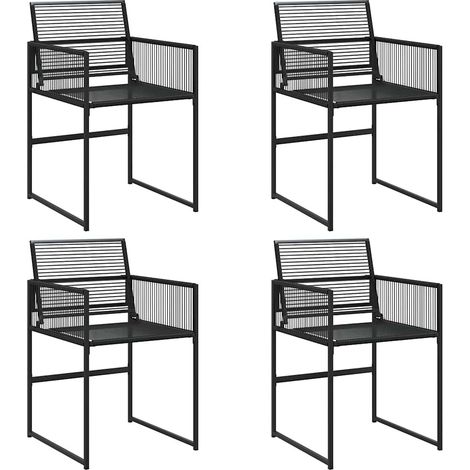 Maison Exclusive - Sedie da Giardino 4 pz Nere in Polyrattan (1/5)