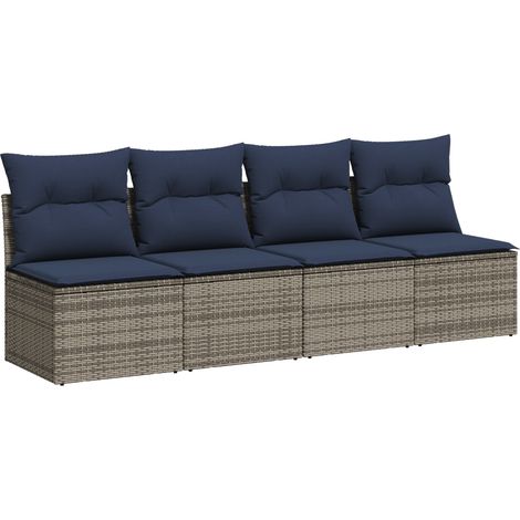 Maison Exclusive -  Divano da giardino  Grigio 227 x 62 x 69 cm polyrattan