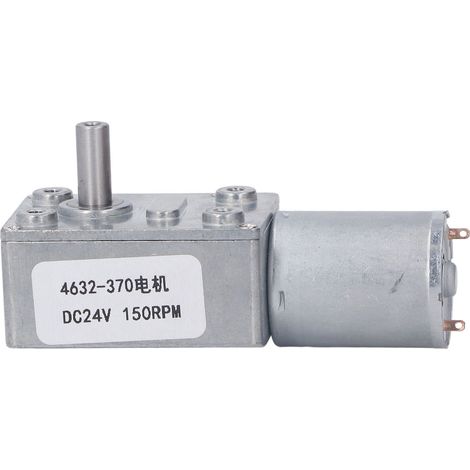 Moteur à engrenage à vis sans fin cc, bobine en laiton autobloquante, coque en alliage d'aluminium, réduction de vitesse, engrenage DC24V 150 tr/min (1/5)