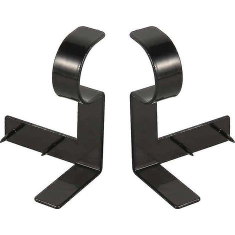 2 soportes para barras de cortina de 1 pulgada, sin necesidad de taladrar ni atornillar, color negro. (1/5)