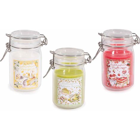 Candele profumate dolcetti in vasetto di vetro con chiusura ermetica, set da 6 pezzi, Ø 7 cm x 11,5 H