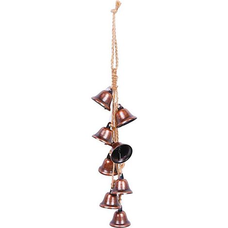 Clochette Vent Murale Antique Bronze avec Corde Chanvre - Wind Chime Retro Corne Festif - Ensemble Bell Nouvelle (1/3)
