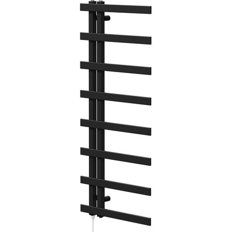 Colore Anderson Matt Black 1150mm x 500mm Designer Electric Heated Towel Rail (1/5)