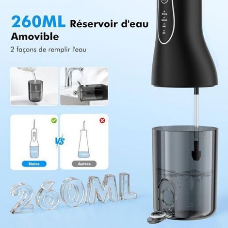 Jet Dentaire Hydropulseur, Hydropulseur Dentaire avec 4 Modes et 4 Buses, Hydropulseurs et Irrigateurs Femeo (1/4)