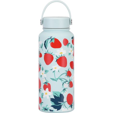 Bouteille Isotherme Sport 2025 1L Grande Capacité Portable Poignée Large Ouverture Impression Femme (1/5)