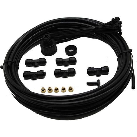 Système De Brumisation Extérieur - 9 M - Basse Pression - Pour Jardin Cour Arrière Pergola - 11 Embouts En Laiton - Sans Électricité (1/5)