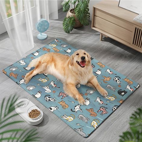 Tapis rafraîchissant pour animaux de compagnie 45x60cm-Bleu (1/5)