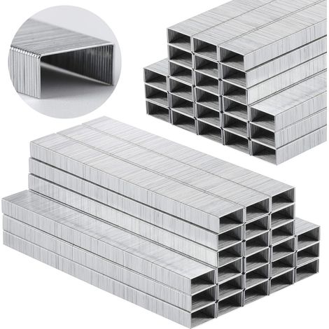 Agrafe - 10000 Pièces - 6 mm - Capacité 20 Feuilles - Format Standard 26/6 - Pour Agrafeuses Bureau (1/5)
