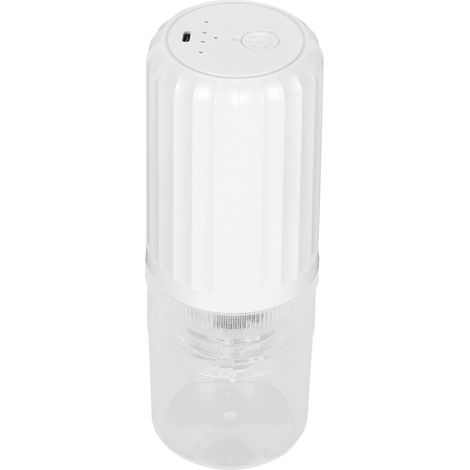 Moulin à café portable avec mouture réglable, idéal pour les voyages et le camping, électrique, rechargeable par USB, pour moudre les grains de café, blanc (1/5)