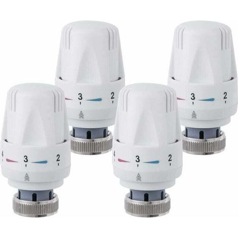 Lot de 4 Tête Thermostatique, M 30 x 1,5 Tête de Remplacement de Vanne de Radiateur, Robinet Thermostatique Radiateur (1/4)