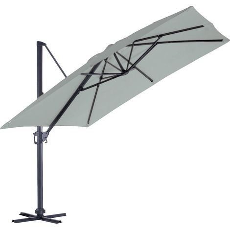 Parasol en Aluminium à Pied Déporté de 3 x 3 m Gris Perle 3 m (1/2)