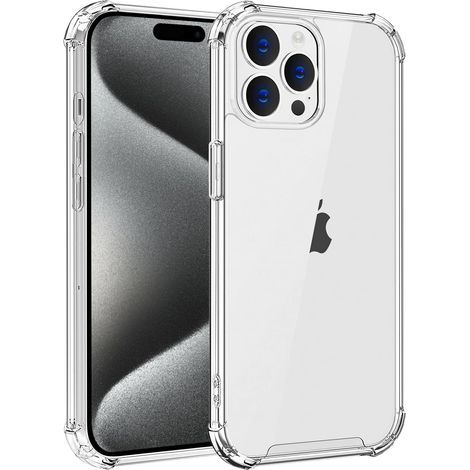 Coque transparente pour iPhone 15 Pro, en silicone TPU souple. (1/5)