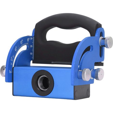 Perceuse à bois Gabarit de Perçage Aluminium Réglable 0-90° Échelle Claire Positionneur pour Trou Incliné Bleu (1/5)
