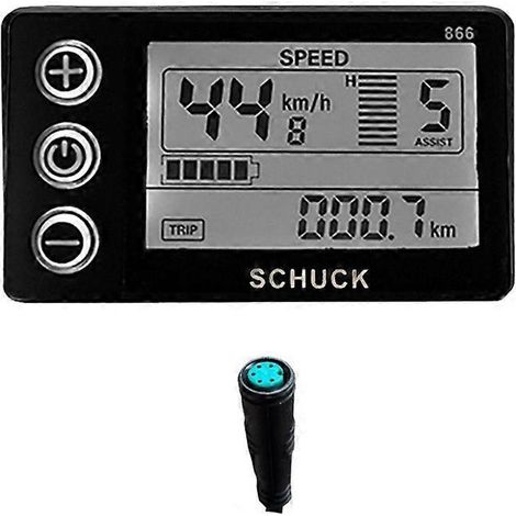 Tableau de bord LCD Ebike S866 pour vélo électrique 24V 36V 48V, noir (1/5)