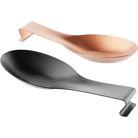 Spoon Rest - 2 Pièces - Acier Inoxydable 430 + Poignée TPR - Résistant Aux Chocs - Pour Cuisine - Noir Et Cuivre (1/5)