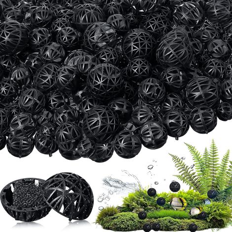 Bio Boules Bio Balls,100 Pièces 16 mm Filtration D'aquarium Boules Bio avec Coton Bio Filtres Biologiques Bio Boules BioBalls Boules de Filtration pour Bassin,Aquarium,Cascade et Fontaine (1/5)