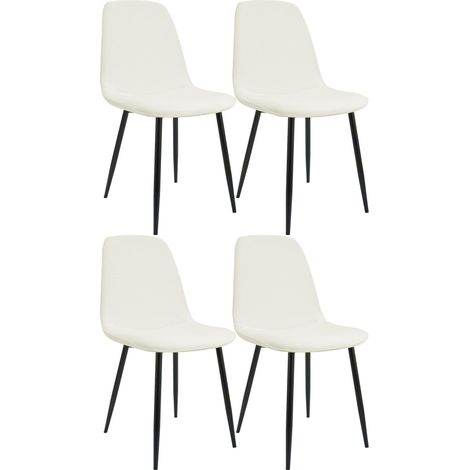 4er Set Esszimmerstuhl Maryam creme Stoff