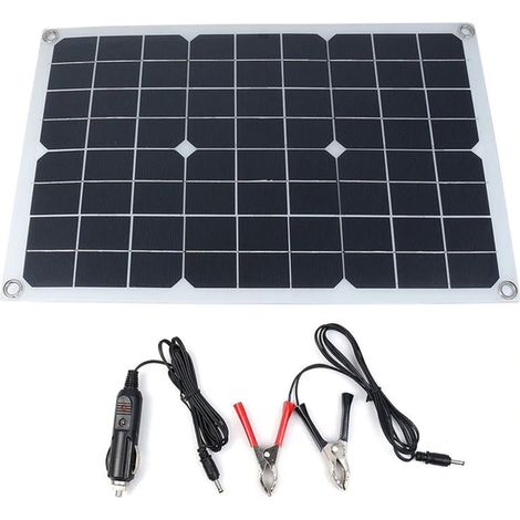 50-W-12-V/5-V-monokristallines Silizium-Solarpanel mit dualem USB-Solarladegerät und 10/20/30-A/40-A/50-A-Solarladeregler (1/5)