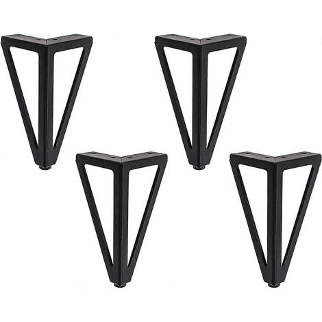 Set mit 4 Ersatz-Möbelfüßen aus Metall – Schwarz – 15 cm x 15 cm – Für Möbel, Schränke, Sofas und andere Möbel