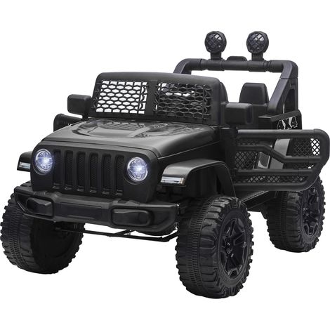 Kids Electric Ride On Car 12V Off Road Toy Parental Remote Control 2 Motors Horn Lights Suspension Wheels for 3-6 Years Old Black (1/5)