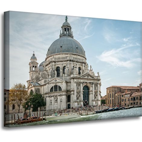 Leinwandgemälde Architektur Bibliothek 70x50 cm Italien Europa Stil Barock