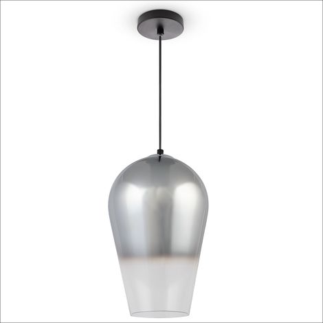 Paco Home Lámpara Suspensión  Colgante Cristal Pantalla Vintage Comedor Moderna E27 Tipo 3, Cromo