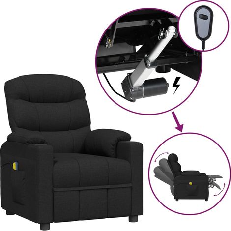 Massagesessel Elektrisch Schwarz Stoff