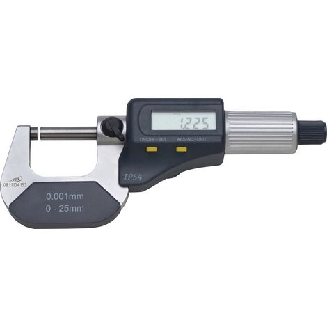 HELIOS PREISSER 0912501 Bügelmessschraube mit digitaler Anzeige 0 - 25 mm Ablesung: 0.001 mm DIN 8