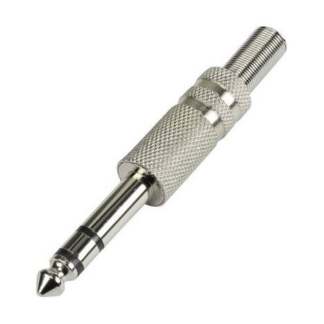 Jack 6.35 mm mâle, droit TRU COMPONENTS 595203 Nombre de pôles: 3 stéréo argent 1 pc(s) (1/2)