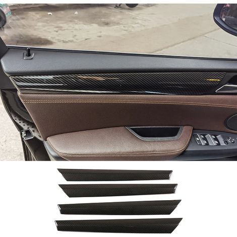-4 Convient pour BMW X3 F25 2011-2017 - Autocollant décoratif intérieur en fibre de carbone pour panneau de commande central, volant et garniture de porte (1/4)