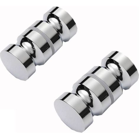 Ecleanfy - Boutons Inox de Porte de Douche Coulissante Poignées de Porte de Douche en Verre pour Salle de Bain Cuisine Maison Bureau Hôtel 2 Paires (1/4)