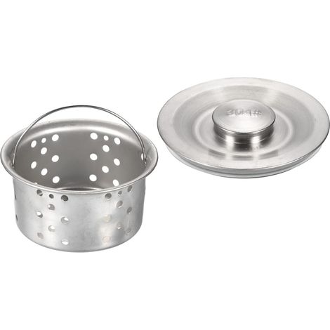 Crépine d'évier Sourcing Map, diamètre extérieur 7,6 cm, hauteur 3,8 avec bouchon étanche, en acier