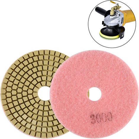 Disque de polissage diamanté humide de 100 mm (4 pouces) pour granit et marbre (granulométrie 3000) (1/5)